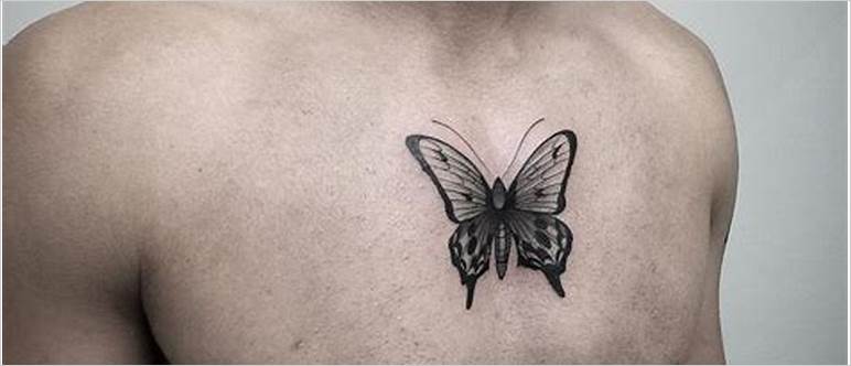 Male butterfly tattoo